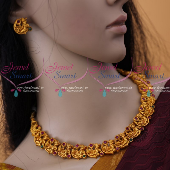 Temple jewellery short necklace clearance