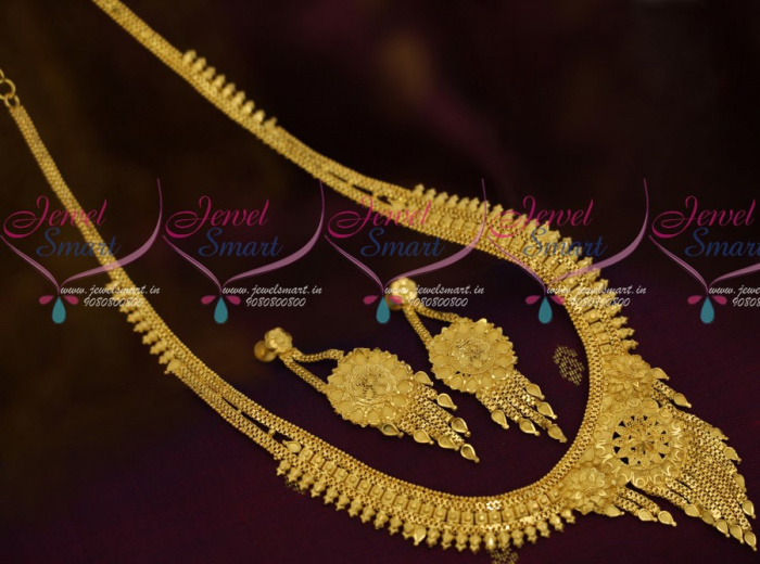 NL12137 Latest Gold Forming Haram South Indian Traditional Light Weight Imitation Jewellery Collections Online JewelSmart.in