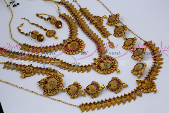 BR12603 Antique Bridal Matte Copper Tone Reddish South Indian Gold