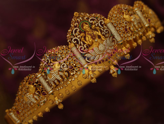 H13237 33-42 Inches Bridal South Indian Jewellery AD Oddiyanam Temple Nakshi  Matte Antique Reddish Gold Online