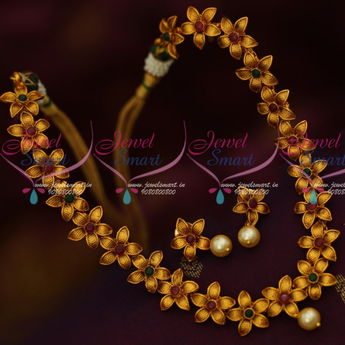 NL14113RG Red Green AD Stones Low Price Antique Fashion Jewellery New Design Online JewelSmart.in