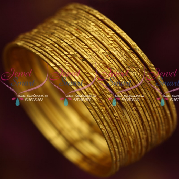 B14605 Thin Delicate 24 Pieces Bangles Set Daily Wear Jewellery