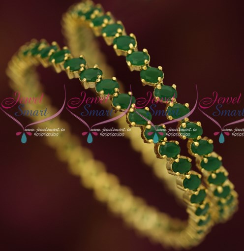 Emerald stone bangles hotsell