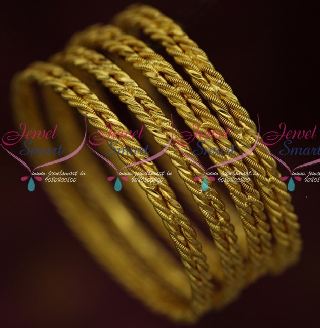 Twisted gold bangle designs cheap