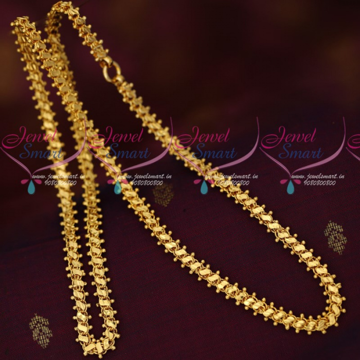C16709 Kerala Style Imitation Gold Plated Daily Wear Chains 7MM 24
