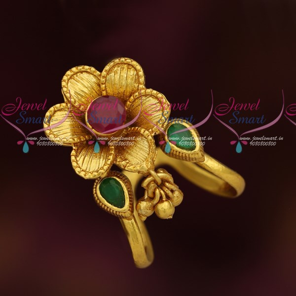 F16731 Vanki Ungaram Modiram Floral Design Traditional Gold Model Jewellery Online JewelSmart.in