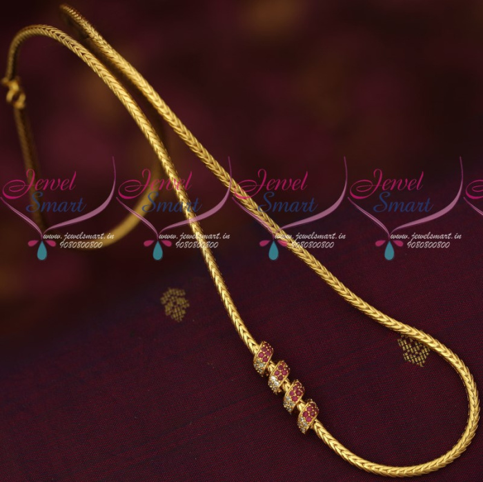 C16910 Kodi Chain Gold Covering South Indian Jewellery Ruby Stone Fancy ...