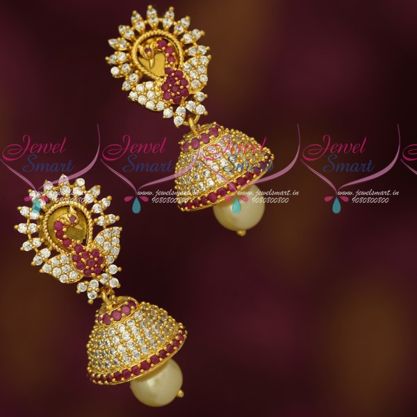 J18013R Imitation Gold Plated Jhumkas Latest Trendy Earrings Design Online JewelSmart.in