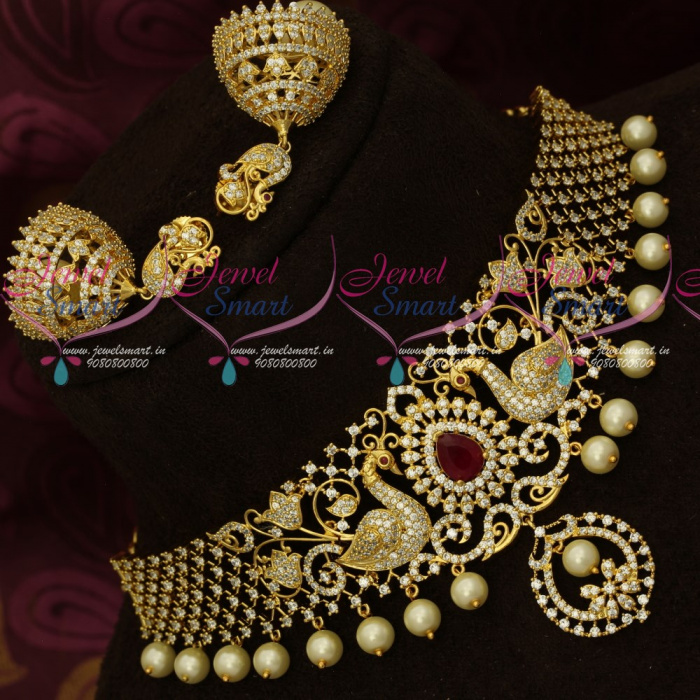 NL18150 Latest AD Fashion Jewellery Designs Bridal Party Wear