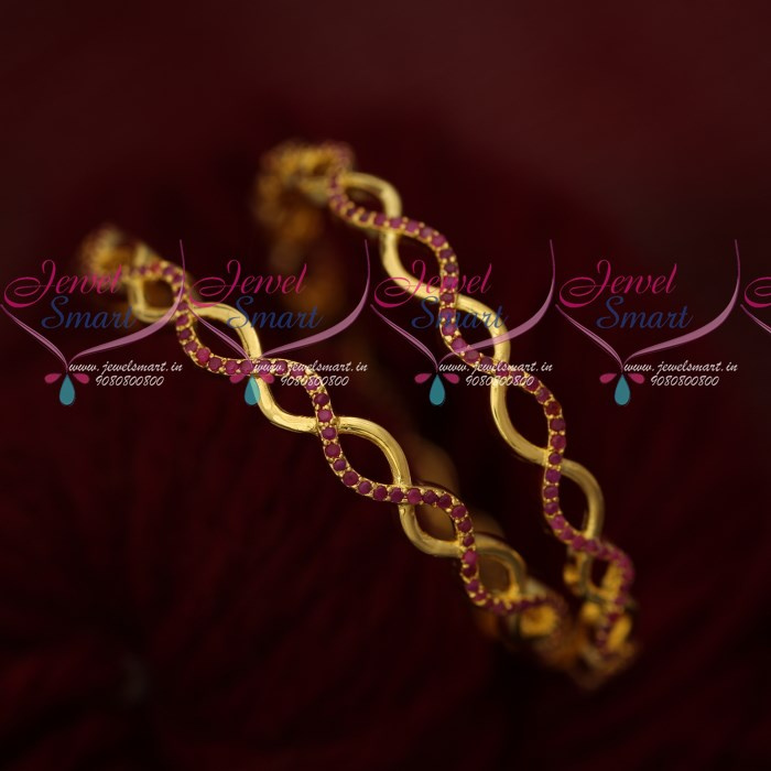 Gold plated discount ruby bangles