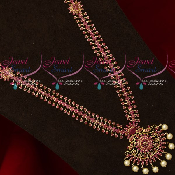 Ruby stone cheap necklace imitation jewellery