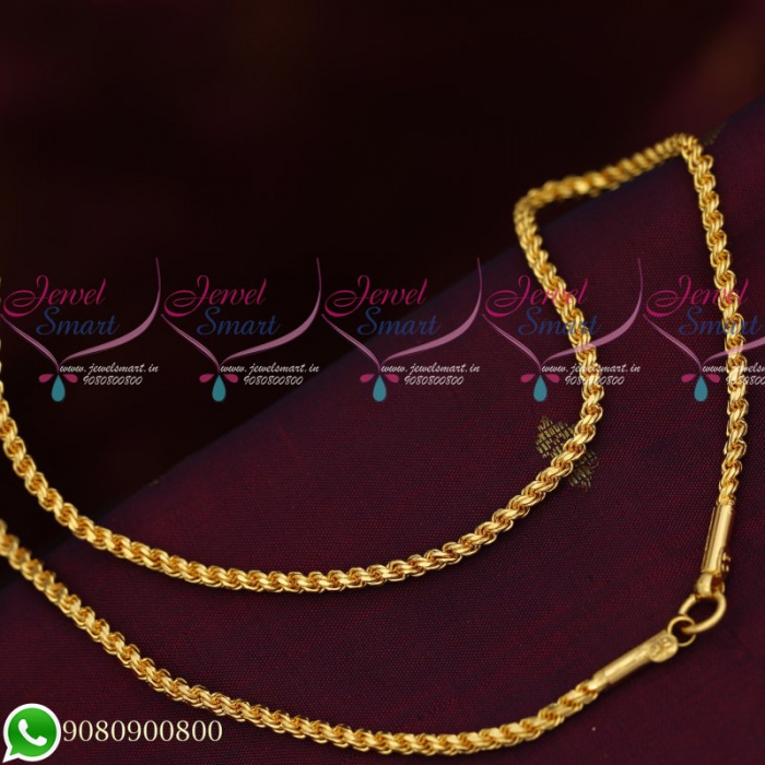C19564 Gold Plated Chains Twisted Design Murukku Kodi High Quality Daily Wear 24 Inches