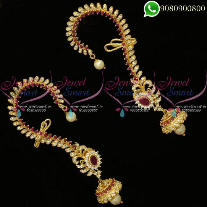 Bluetooth Jhumkas Latest Earrings Designs American Diamond Jewelry J20011 JewelSmart.in