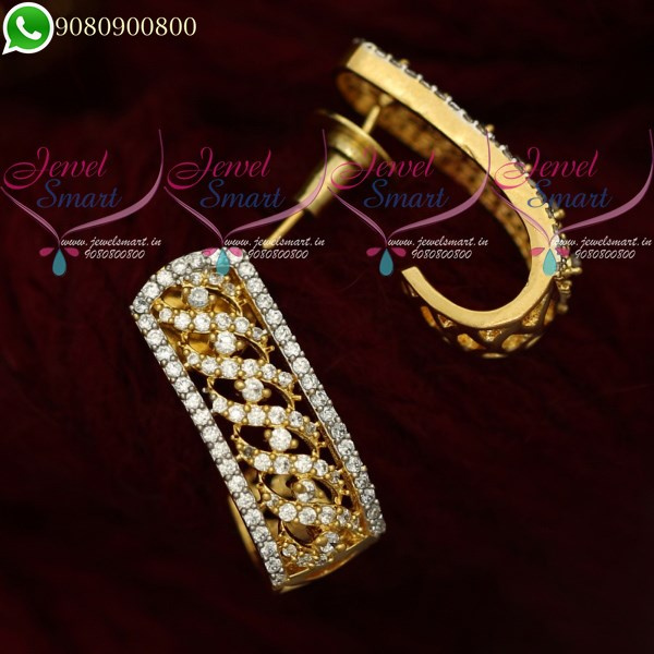 J Type Stone Studded Earrings Latest Imitation Jewellery Designs ER20101 JewelSmart.in