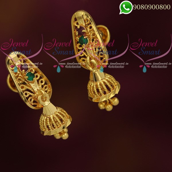Gold jhumkas for daily wear new arrivals