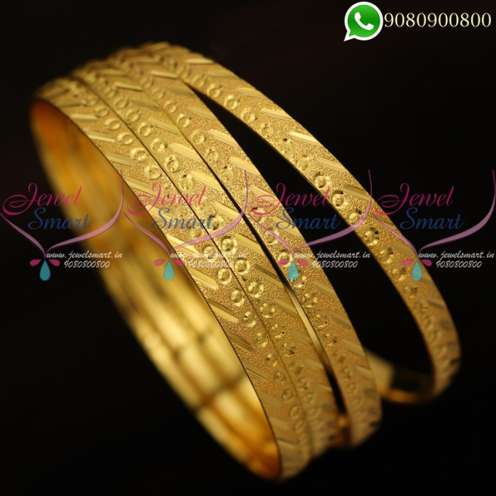 Gold Design Bangles 4 Pcs Set Regular Wear Imitation Jewellery B20147 ...