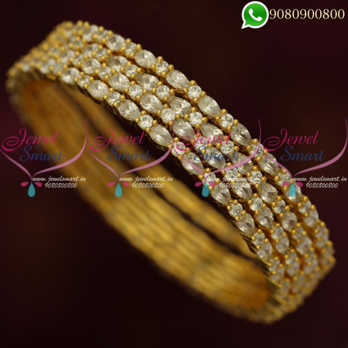 Gold Plated Stone Bangles Latest American Diamond Jewellery Online ...