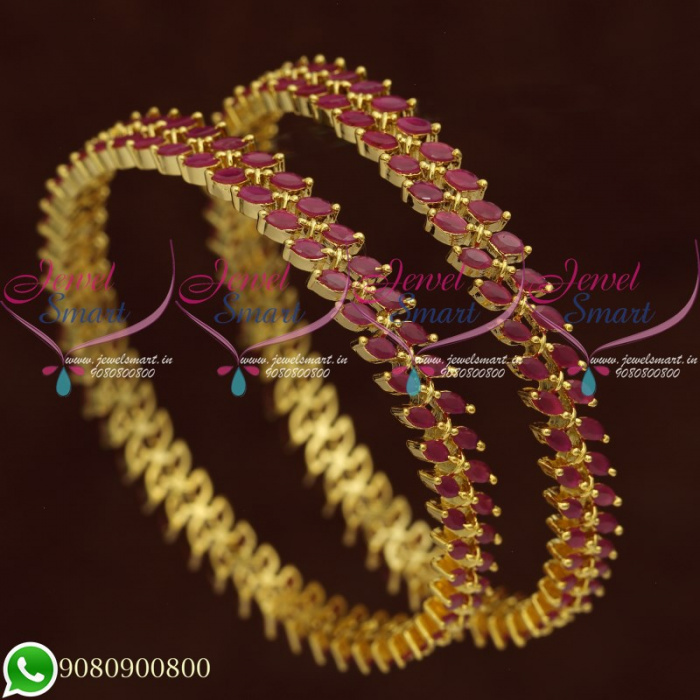 Ruby bangles sale gold designs