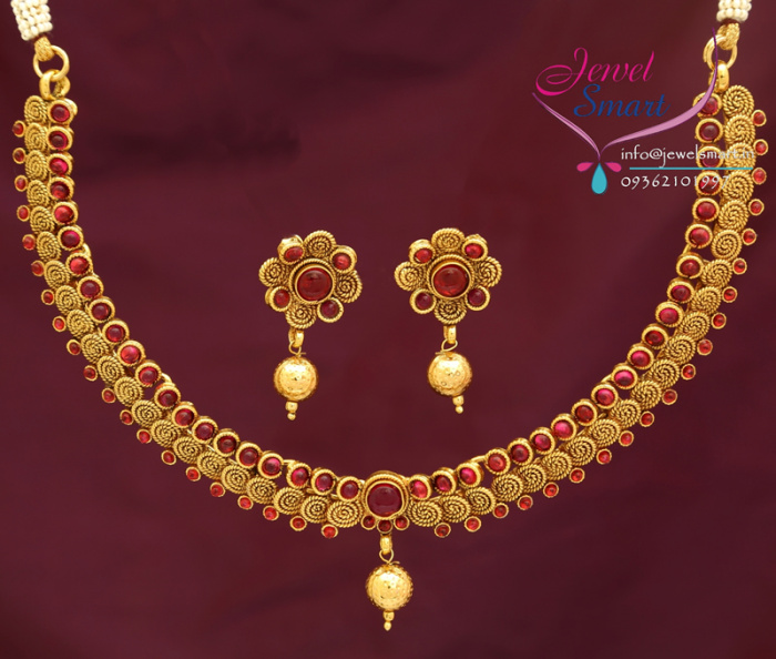 Kempu necklace outlet designs gold