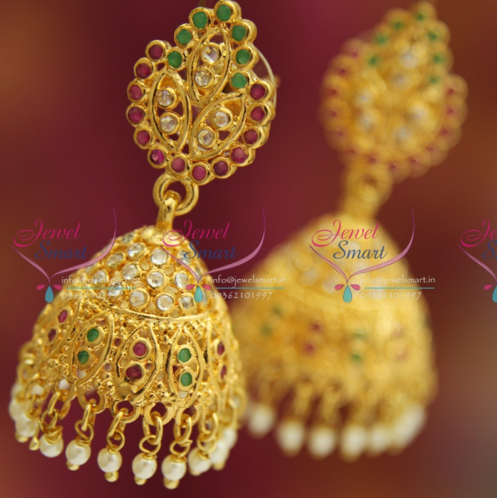 Ruby store gold jhumkas