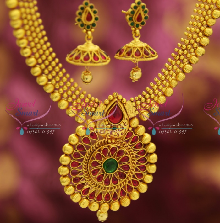 Ruby beads discount with gold designs