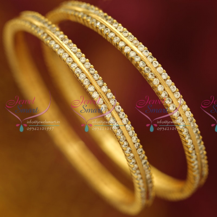 White stone gold new arrivals bangles