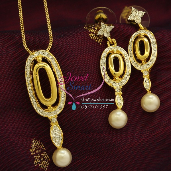 maska Gold Plated Filigree Traditional Pendant Earrings Set with Chain for  Women & Girls