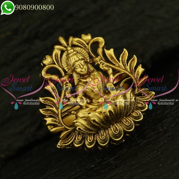 Sonal Fashion Jewellery Gold Plated Goddess Lakshmi Red Traditional Temple Ring  for Women & Girls (SFJ397) : Amazon.in: Fashion