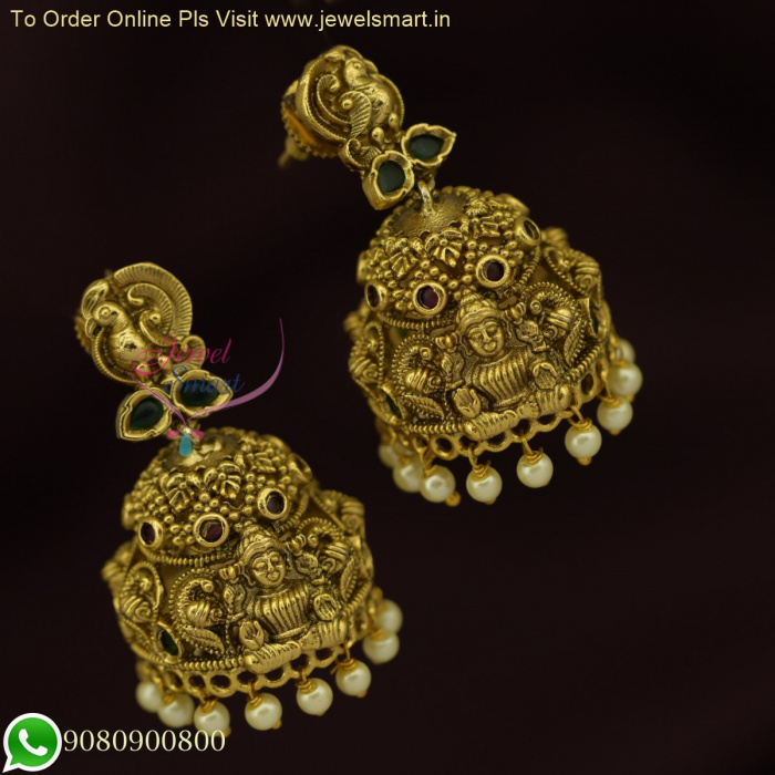 Gold Catalogue Inspired Temple Jhumka Earrings Trending