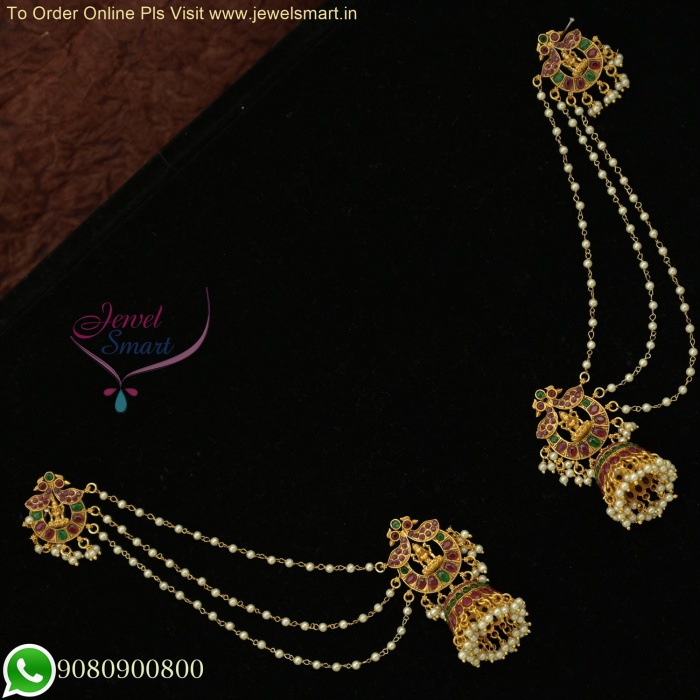 Mint green Jhumka earrings and tikka set in mirror with pipal patti –  Timeless desires collection