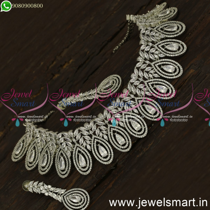 Oxidised Silver Plated Choker Necklace Set with Pearl drops