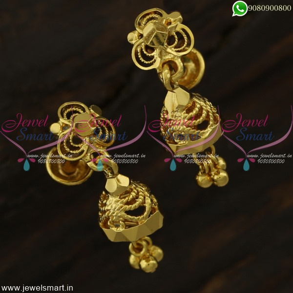 Buy Small Size Daily Wear Gold Design Round Bali Earrings for Girls