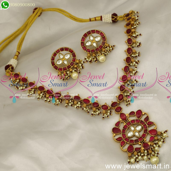 Traditional Handmade Gold Necklace Designs Simple Single Line Kemp ...
