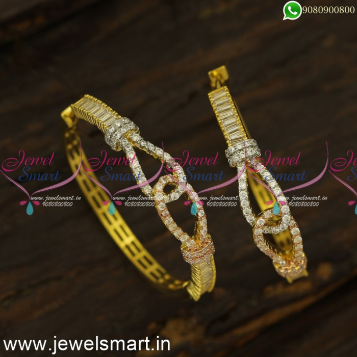 Watch Type CZ Designer Bali Earrings Replica of Diamond Jewellery