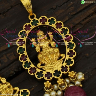 1 Gram Gold Temple Jewellery Pendant Sets Real Kemp Collections Online PS21734