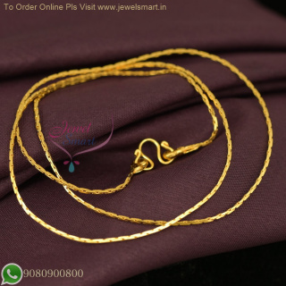 1 MM 18 Inches Thin Fancy Daily Wear Imitation Chains Copper Made Jewelry Online