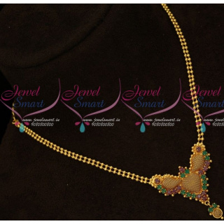 2 Line Gold Ball Chain Pendant South Indian Daily Use Covering Jewellery Online PS15950A