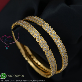 2 Line Stone-Studded Impon Panchaloha Gold Plated Traditional Bangles – Handcrafted Bridal Jewellery B27369