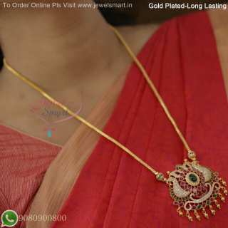 20 Inches Gold Plated Chain with AD Stones Pendant – Real Look, Long Lasting Plating NL27261