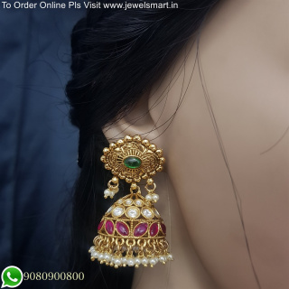 Add a Vintage Touch to Your Look with Traditional Antique Jhumka Earrings - Shop Now J25654
