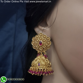 Floral Crystal Jhumka Earrings Trending Artificial Jewellery Collections J25645