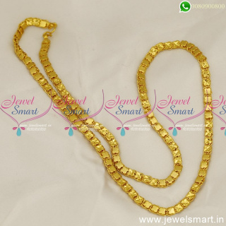 24 Inches Appealing Square Flower Designer Gold Chain Collections For Regular Wear C24767