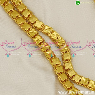 24 Inches Appealing Square Flower Designer Gold Chain Collections For Regular Wear C24767