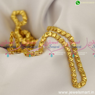 24 Inches Lovely Heart Model Gold Chain Designs Daily Wear Copper Metal C24751