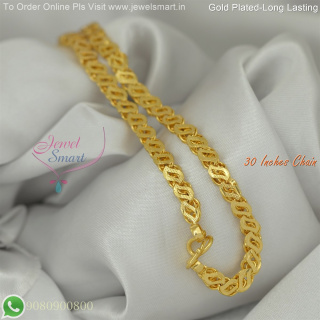30 Inches Gold Plated Chains Fancy Design for Daily Wear – Long Lasting Colour Life, Premium Gold Polish