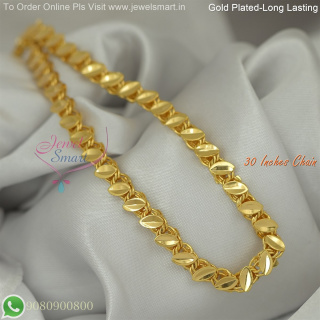 30 Inches Gold Plated Chains Eye Cut Design for Daily Wear – Long Lasting Colour Life, Premium Gold Polish