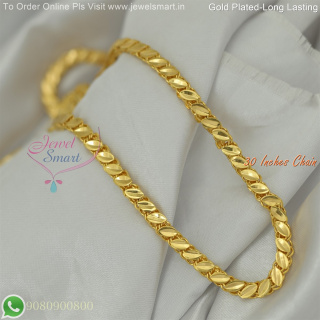 30 Inches Gold Plated Chains Fancy Design for Daily Wear – Long Lasting Colour Life, Premium Gold Polish