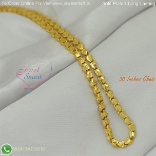 30 Inches Gold Plated Chains Fancy Design for Daily Wear – Long Lasting Colour Life, Premium Gold Polish
