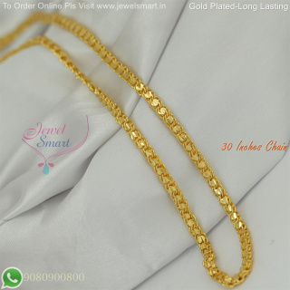 30 Inches Gold Plated Chains Fancy Design for Daily Wear – Long Lasting Colour Life, Premium Gold Polish