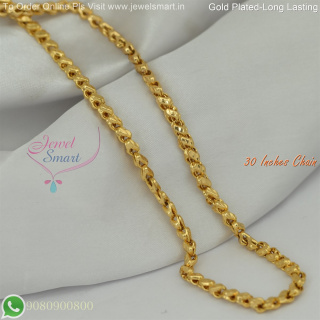 30 Inches Gold Plated Chains Fancy Design for Daily Wear – Long Lasting Colour Life, Premium Gold Polish CG9063